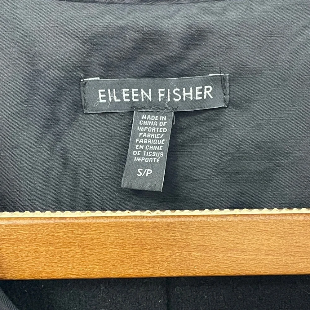 Eileen Fisher Black Organic Cotton Nylon Hooded Jacket - Picture 14 of 16